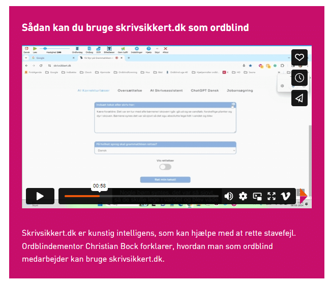 Viden på Tværs video about SkrivSikkert for people with dyslexia